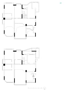 A technical 2D architectural drawing of a floor plan.
