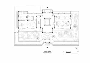 A detailed blueprint of a modern residential floor plan showing various rooms and layouts.