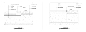 Floor plan of a modern building with concrete materials.