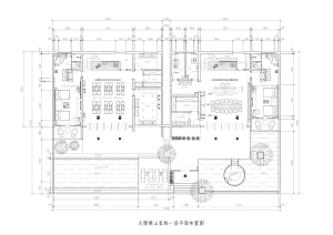 2D architectural drawing of a spa resort floor plan with various rooms and functional zones.