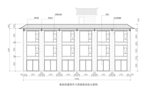 Modern exterior design of a shop with a combination of concrete and brick.