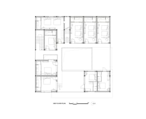 Second floor architectural layout with concrete elements
