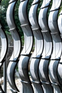 Modern metal facade panels in black color