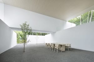 Modern interior design featuring minimalist concrete elements