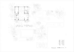 A black and white architectural floor plan of an indoor space.