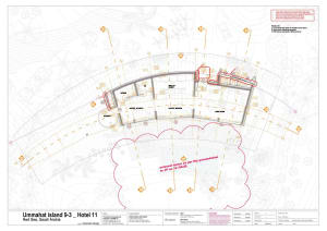 Schematic architectural plan of a hotel suite in Red Sea, Saudi Arabia