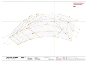 Schematic design of a hotel's roof plan