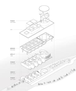 Modern building interior showcasing glass, concrete, and metal materials