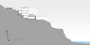 A 3D architectural rendering of a modern residential building.