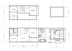 A detailed architectural floor plan depicting the layout of a modern commercial building, including office spaces, storage ar