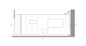 A floor plan of a modern office with glass walls.