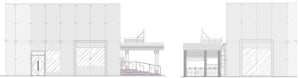 A modern building with a large staircase and a mix of concrete and metal materials, showcasing a functional and aesthetically pleasing design