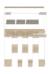 Warm and inviting interior space with wooden walls, beams, and panels, featuring multiple rows of wooden planks in various patterns