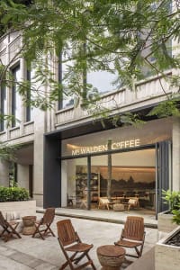 A modern coffee shop with natural light, chairs, and dining tables, creating a warm and inviting atmosphere
