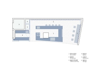 A modern interior space with white walls, various rooms, and a focus on efficient use of space