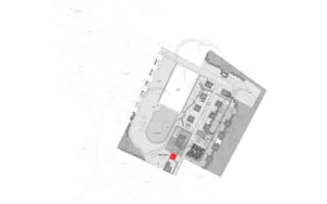 A modern floor plan with white walls, showcasing open areas and well-defined rooms, with a focus on simplicity and functionality