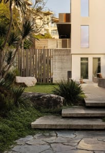 Modern House with Exterior Stairs and Patio