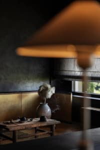 Cozy Evening Living Space with Artistic Decor