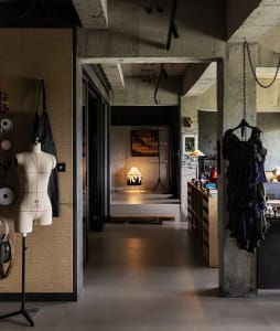 Open Concept Living Space with Concrete Walls