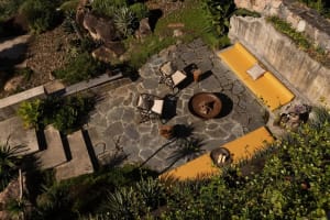 Modern Outdoor Patio with Stone Flooring