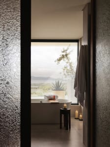 Modern Bathroom with Natural Light and Greenery