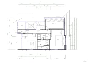 Two-story residential house with a basement, featuring a white exterior, natural lighting, and a well-planned layout