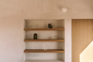 Cozy living space with a wooden bookshelf, natural light, and various decorative items