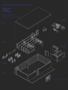A black and white floor plan of a room with a chair and dining table, featuring a simple and functional layout
