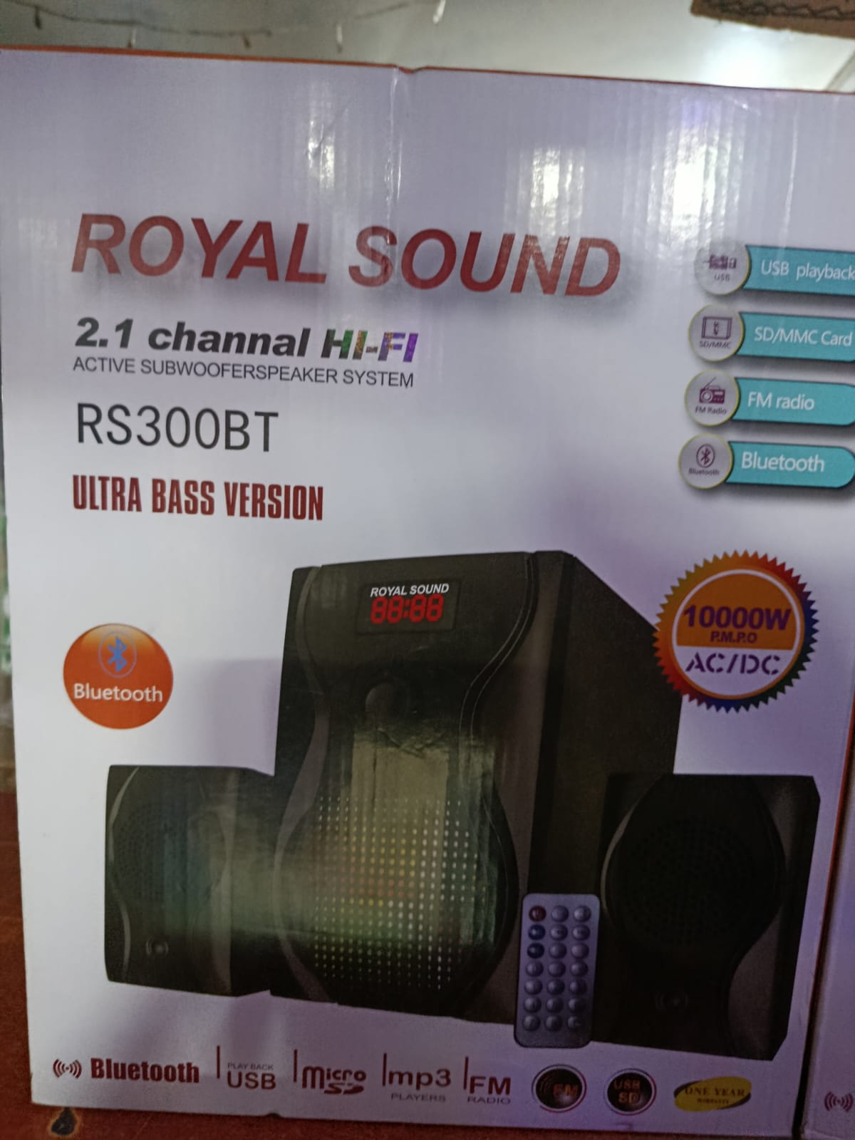 2.1CH Hi-Fi Subwoofer Speaker System (Royal Sound RS300BT / Ampex AX001BT) thumbnail 3