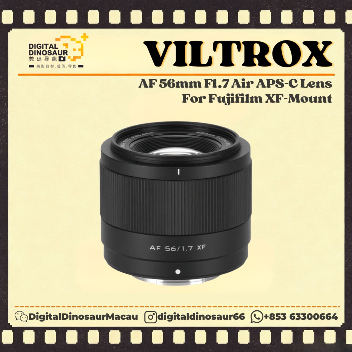 VILTROX AF 56mm F1.7 Air APS-C Lens For Fujifilm XF-Mount
