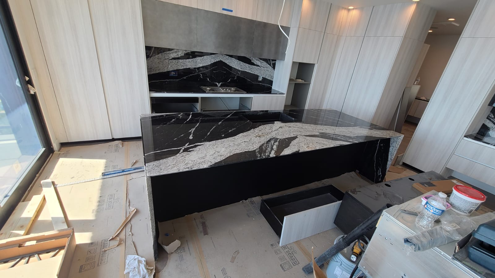 Seattle countertop fabrication and install in progress.