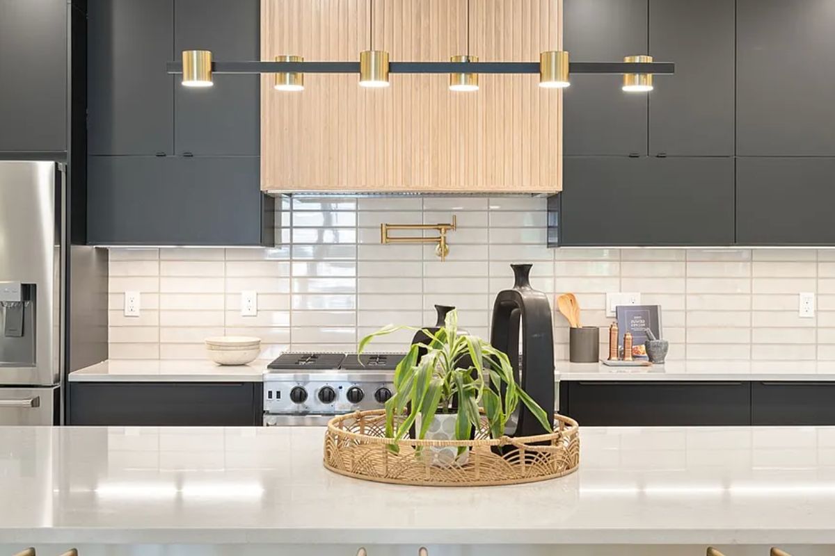 Seattle kitchen after a full gut and rebuild – modern lines, efficient layout.