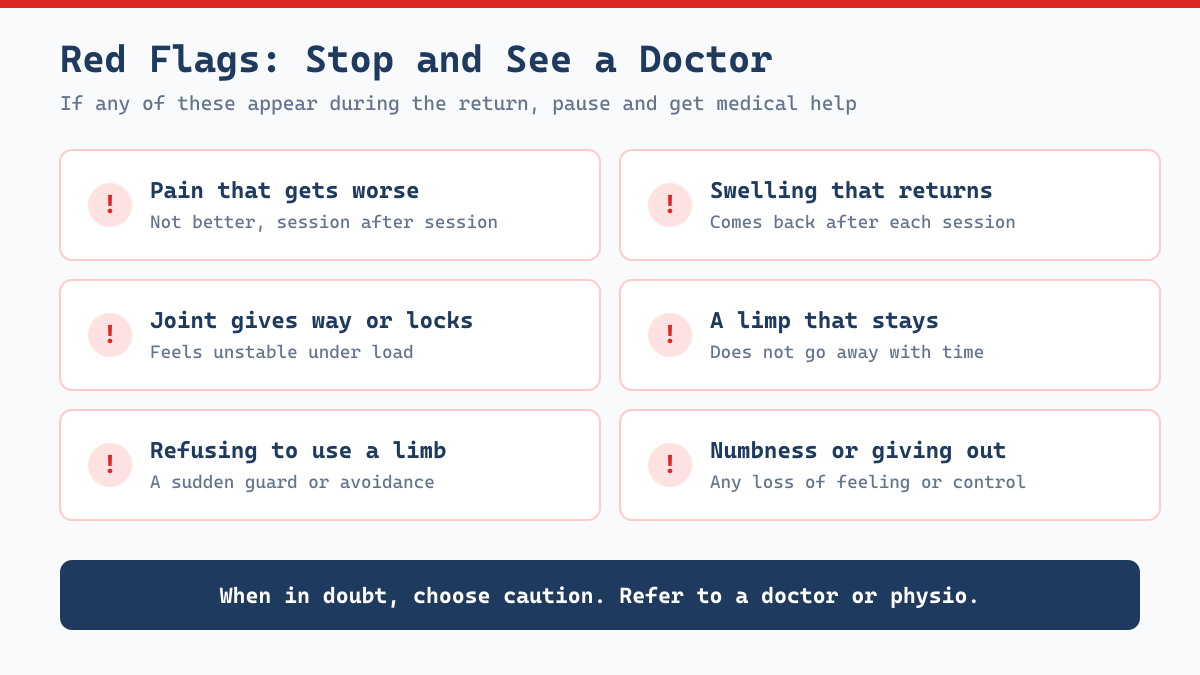 Red flag warning signs during return to play that mean a young athlete should stop and see a doctor