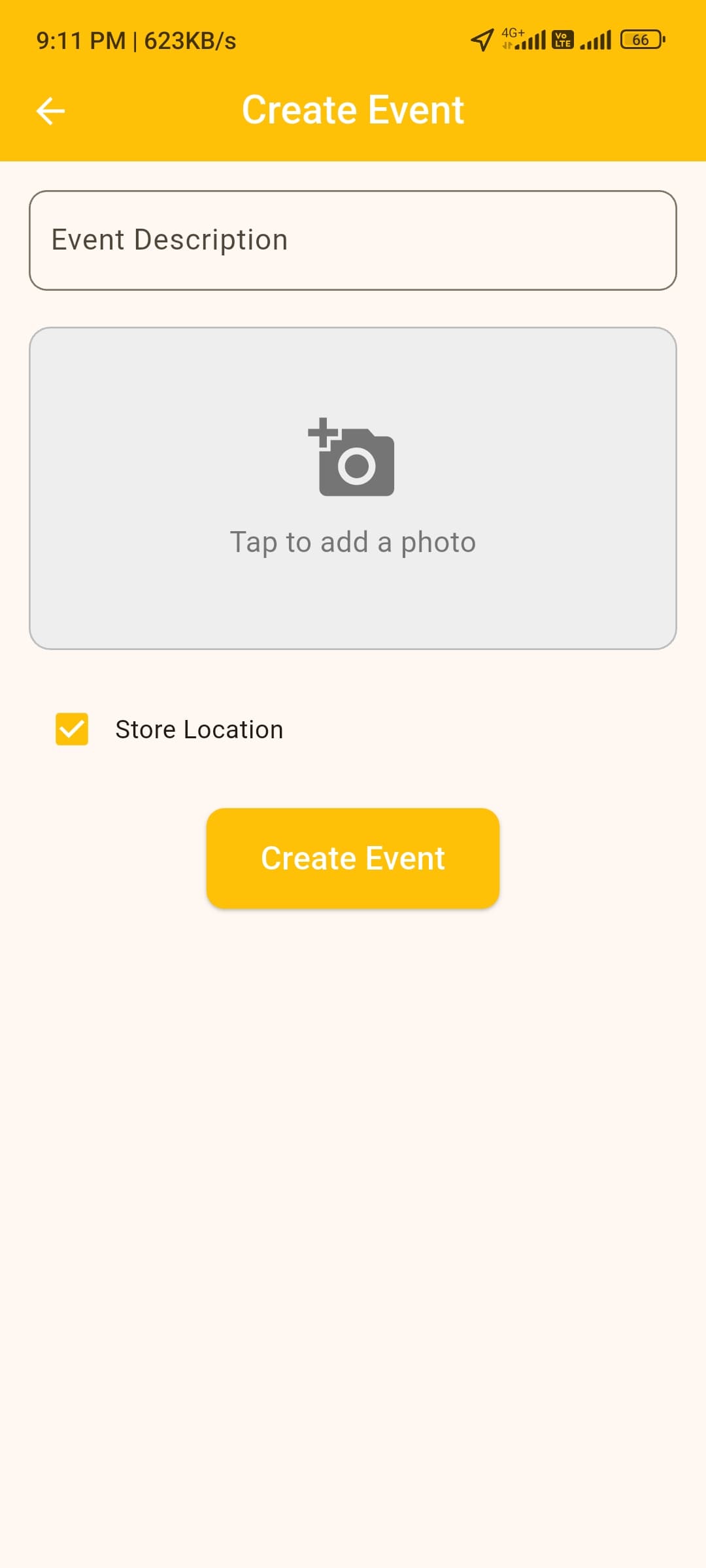 Create Event Page