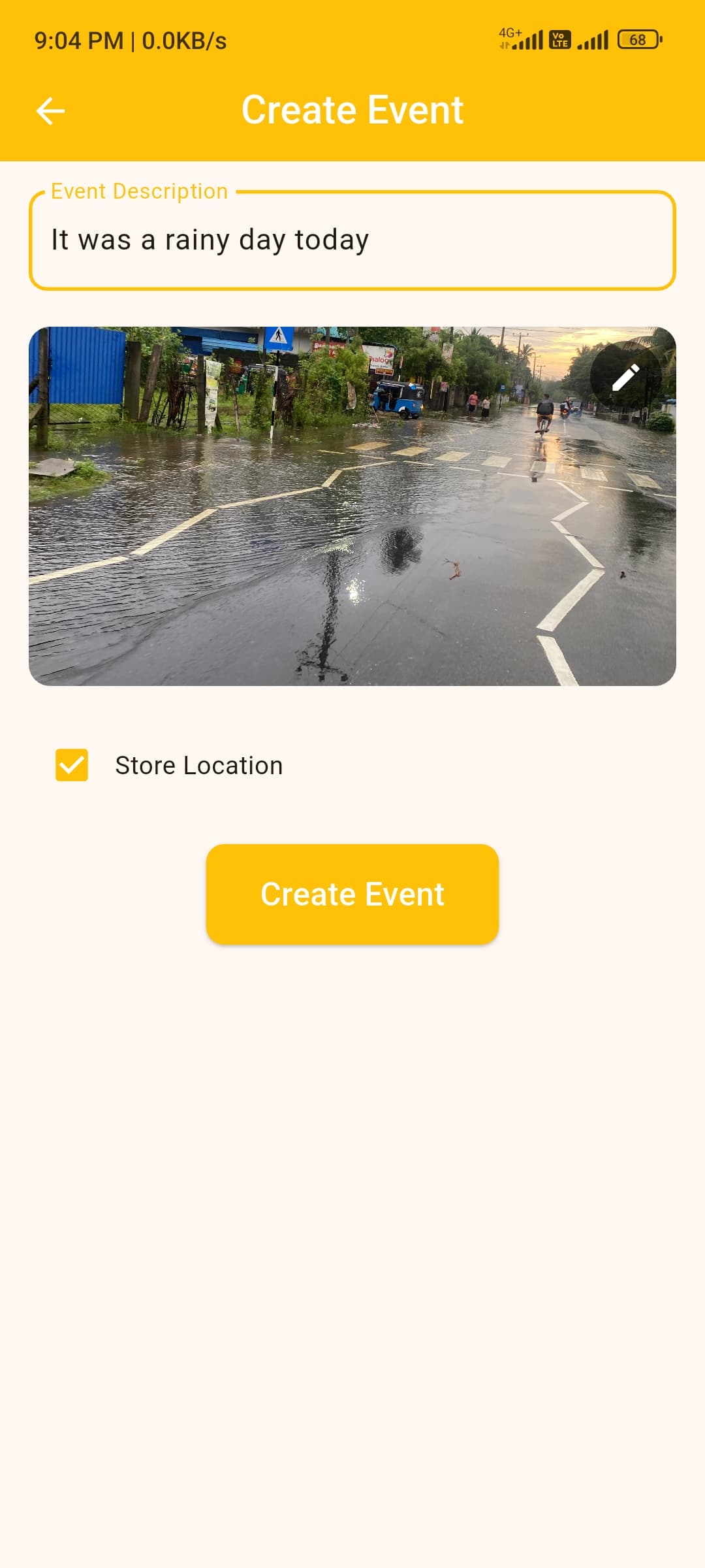 Create Event Page