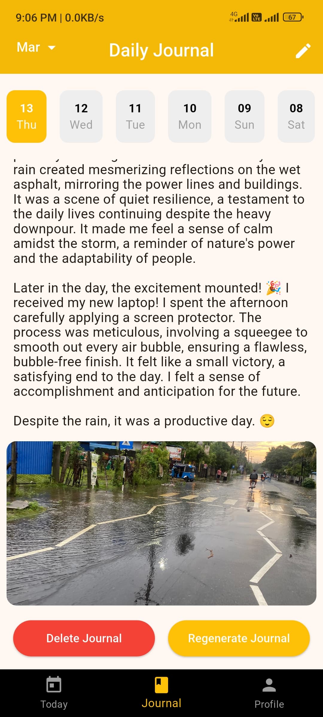 Regenerate or Delete Journal Entry