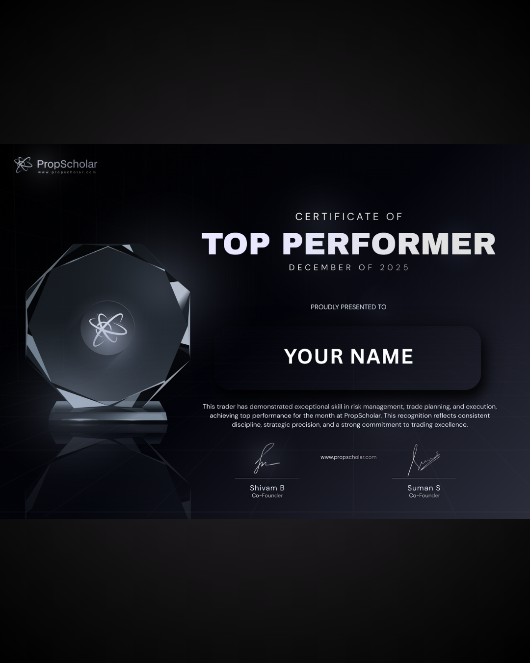 PropScholar Introduces the Monthly Top Performer Certificate – Trading Scholarship Guide by PropScholar