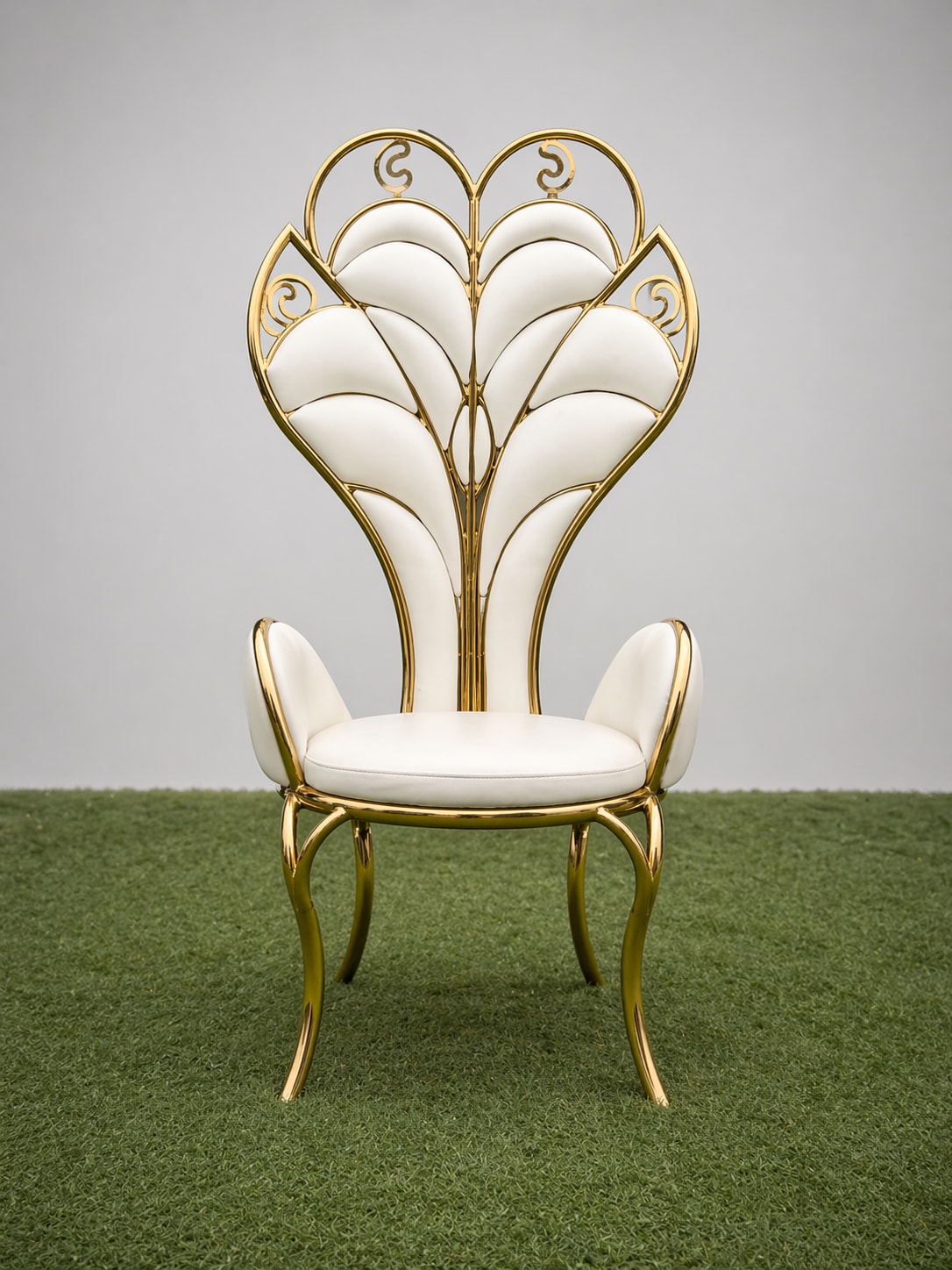 Celebrant Chair, Color: Silver. Example photo from Boblys Rentals.