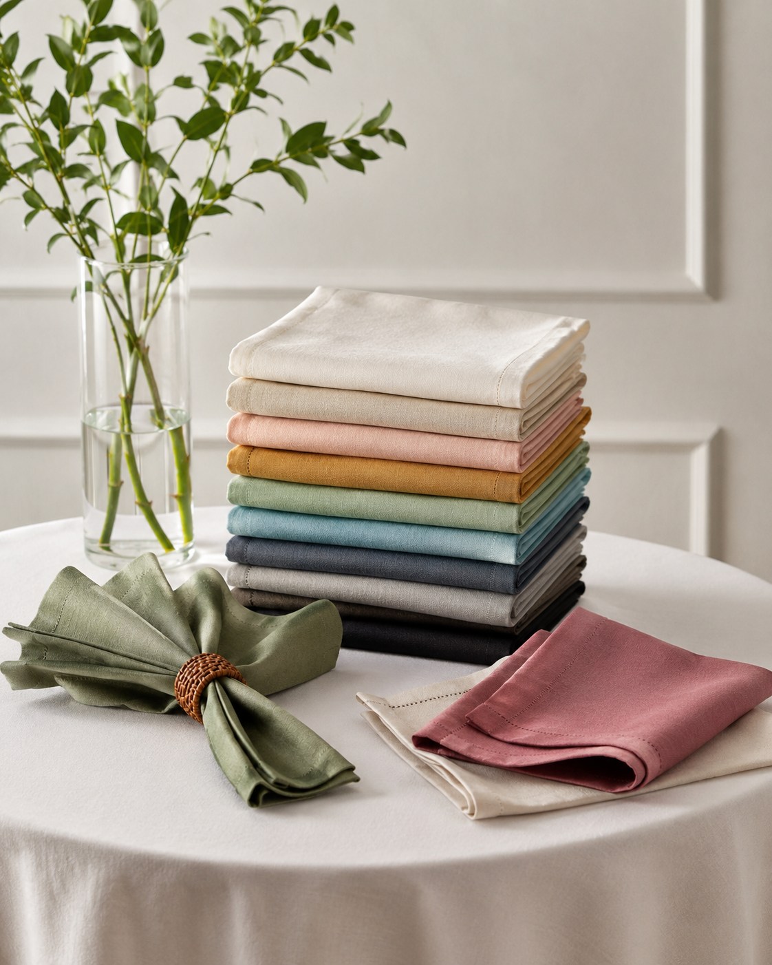 Napkin, Color: Green, Lemon. Example photo from Boblys Rentals.