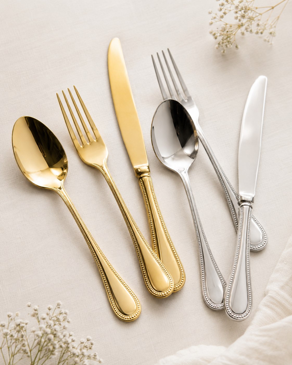 Cutlery, Type: Set of 3. Example photo from Boblys Rentals.