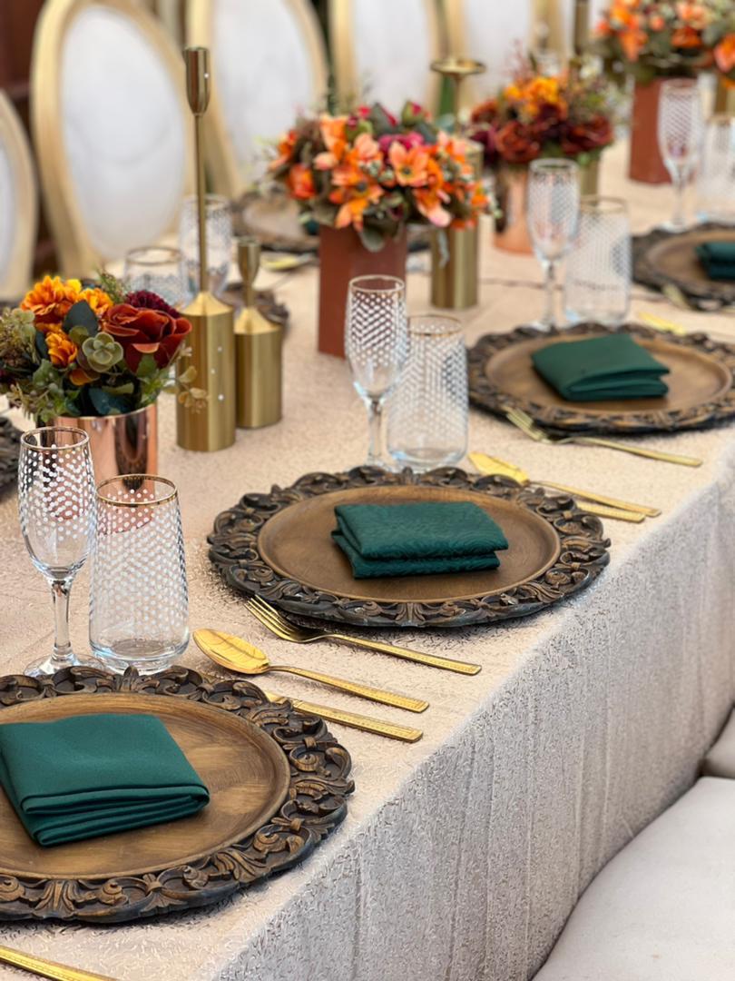 Corporate event setup with premium chairs and banquet tables in Accra