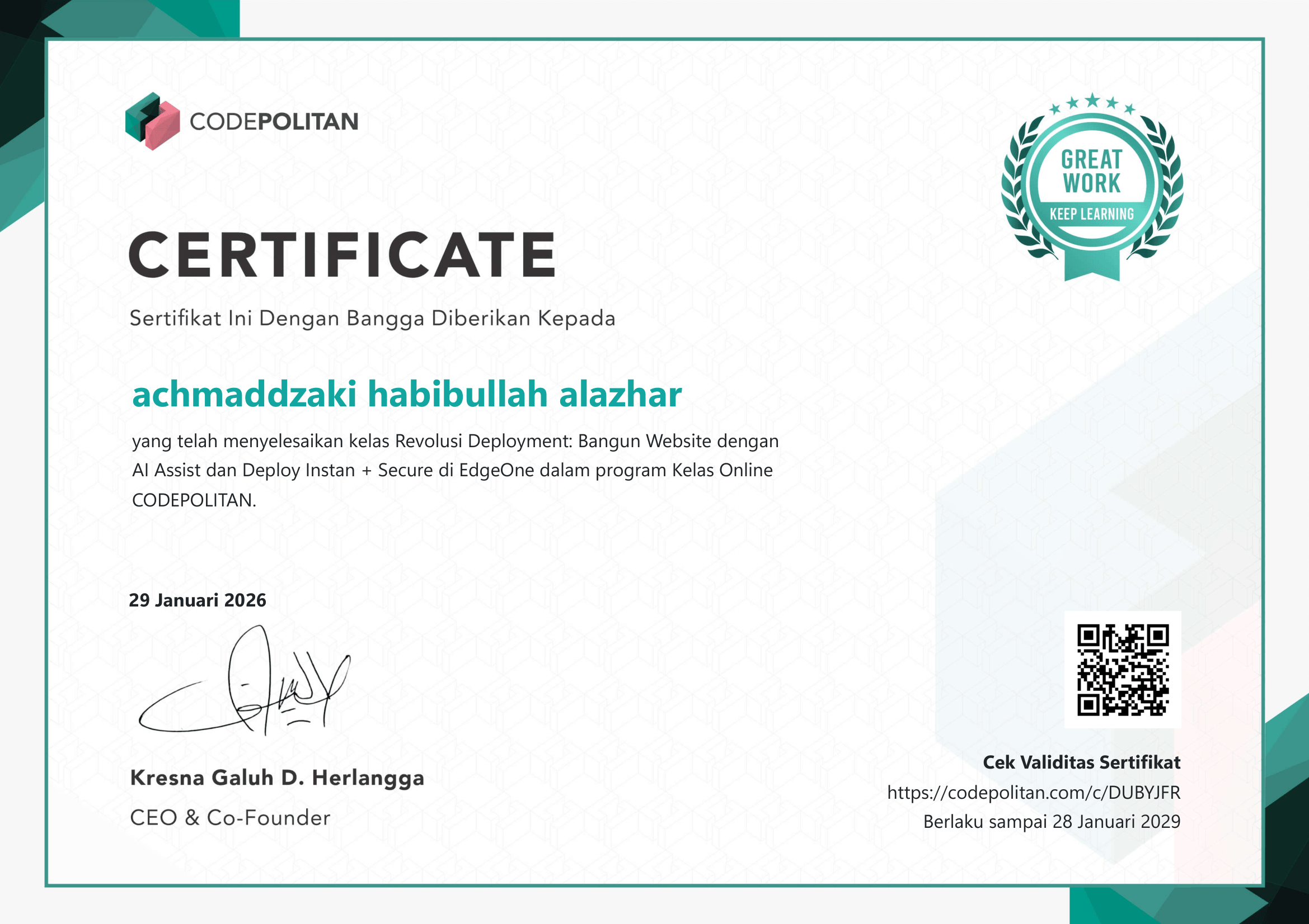 CodePolitan – Revolusi Deployment: Bangun Website dengan AI Assist dan Deploy Instan + Secure di EdgeOne