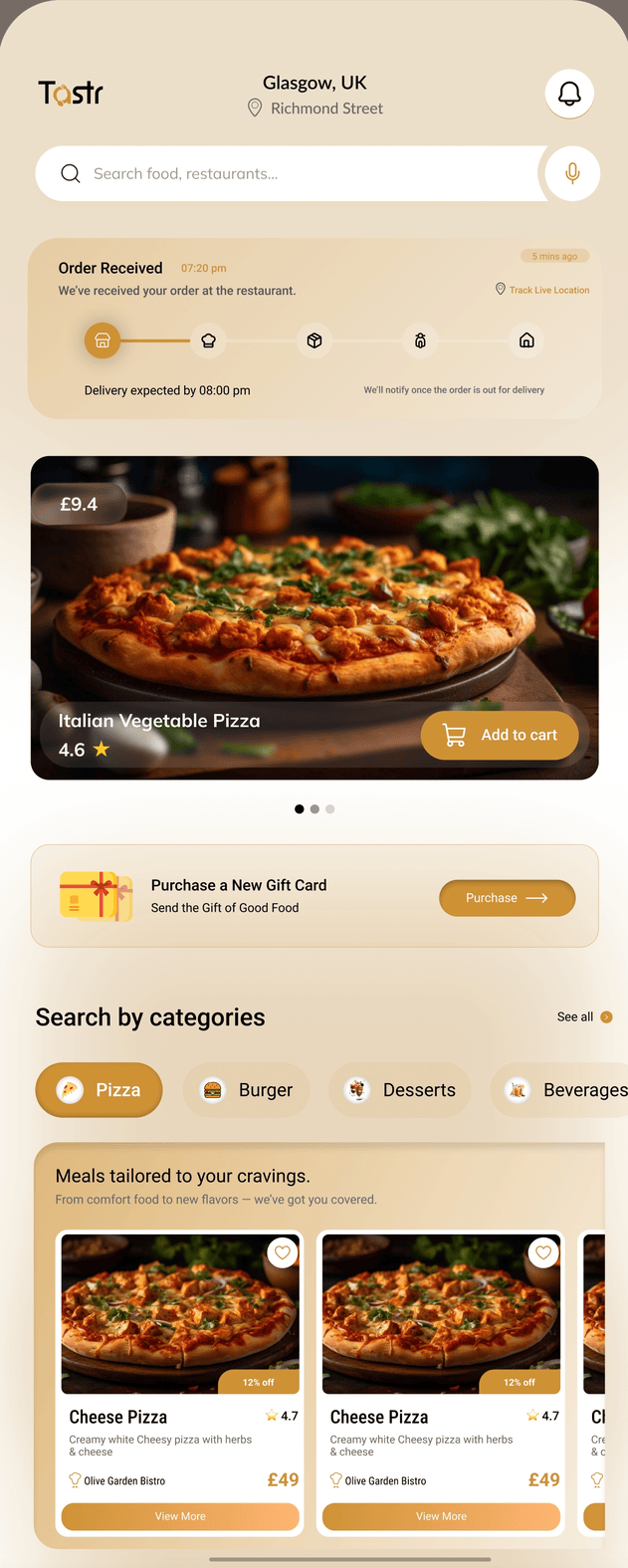 Tastr App Experience