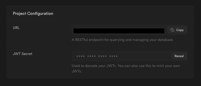 Project config