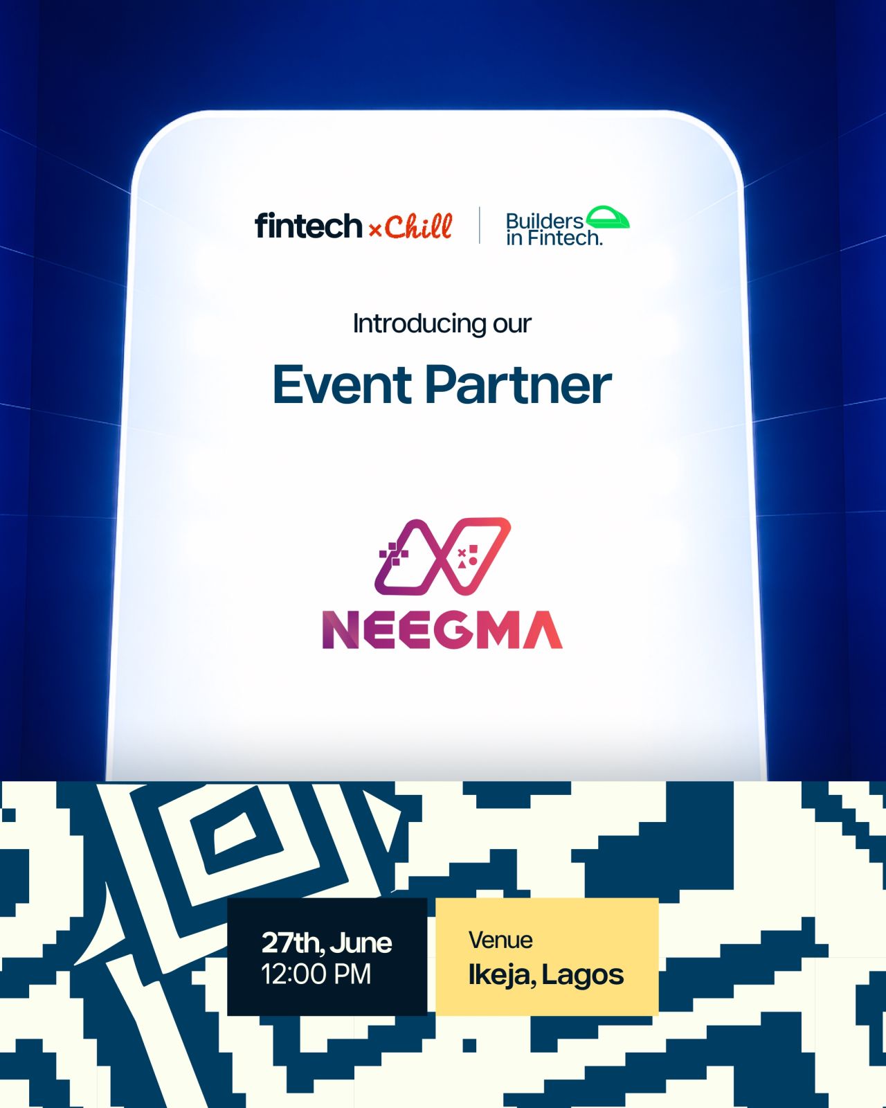 Builders in FinTech members playing a custom Neegma Trivia game at their Lagos meetup