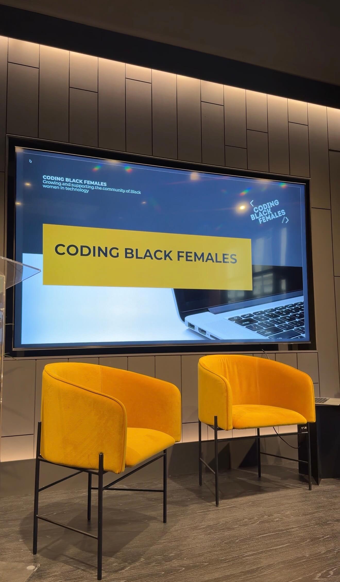 Coding Black Females members playing Neegma at their Colony Workspace meetup in Manchester