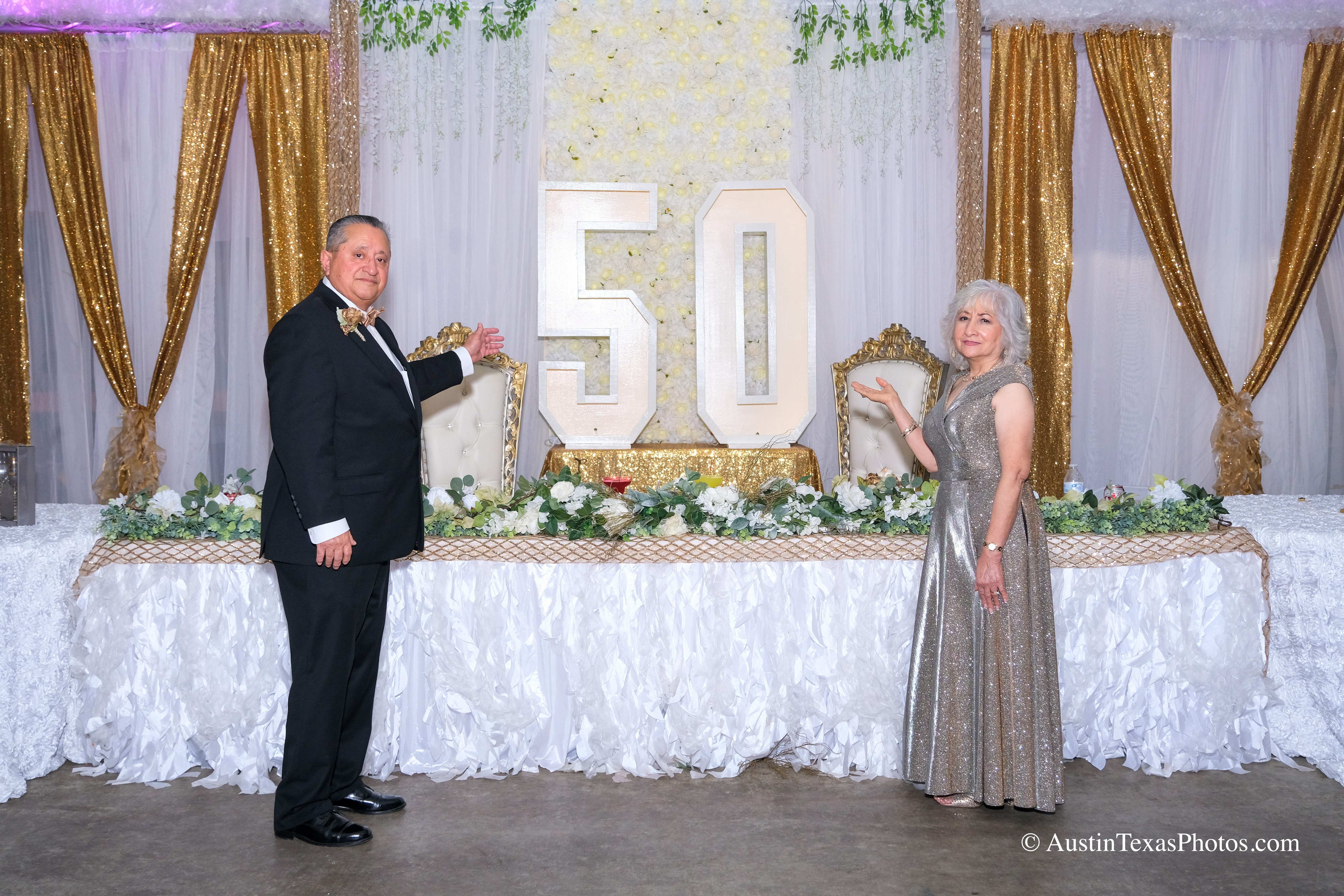 Wedding anniversary sign celebration detail at reception