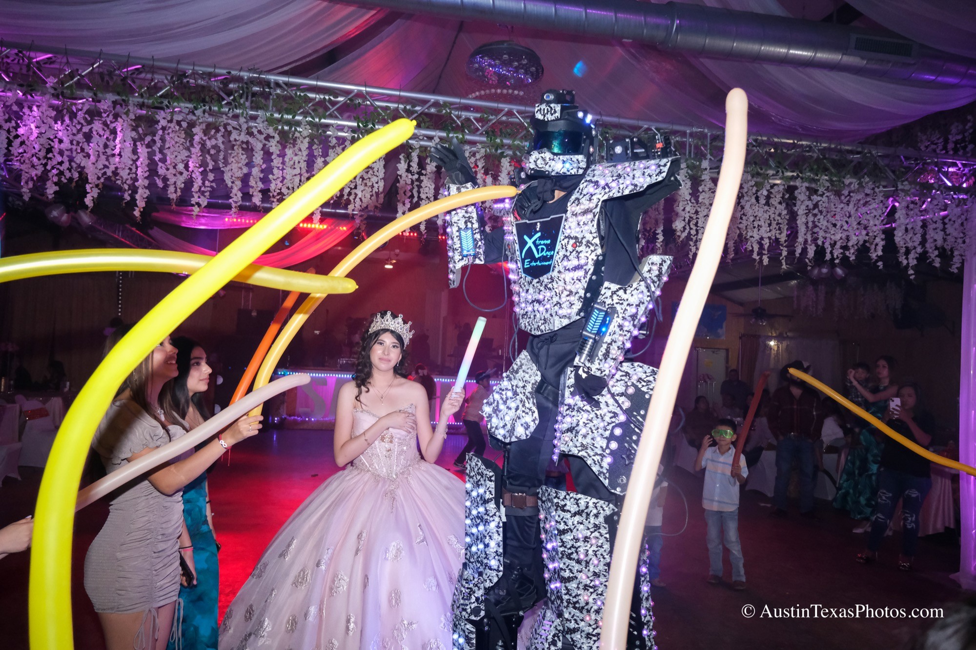 Quinceañera dancing at reception