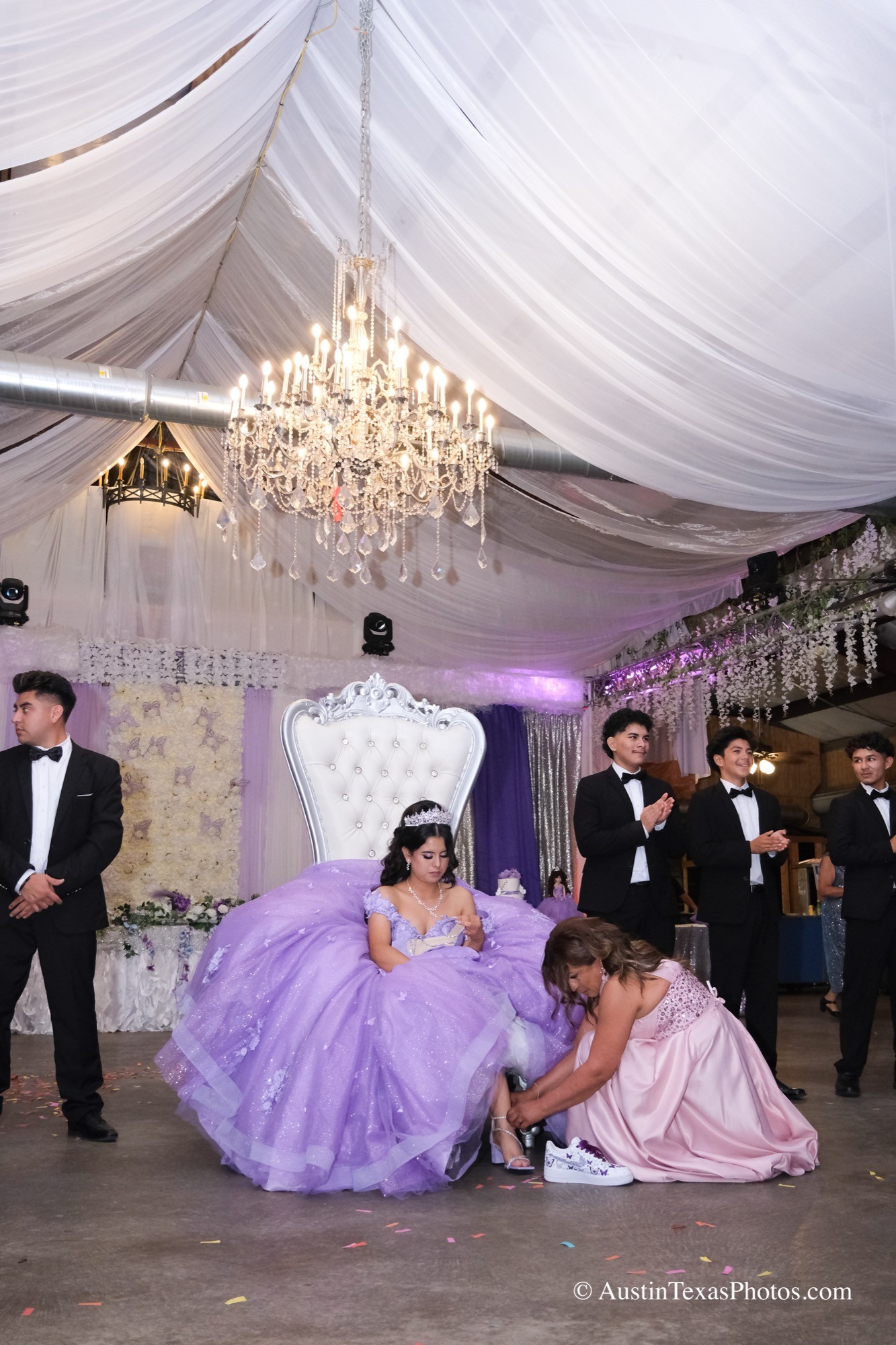Quinceañera shoe change from shoes to heels