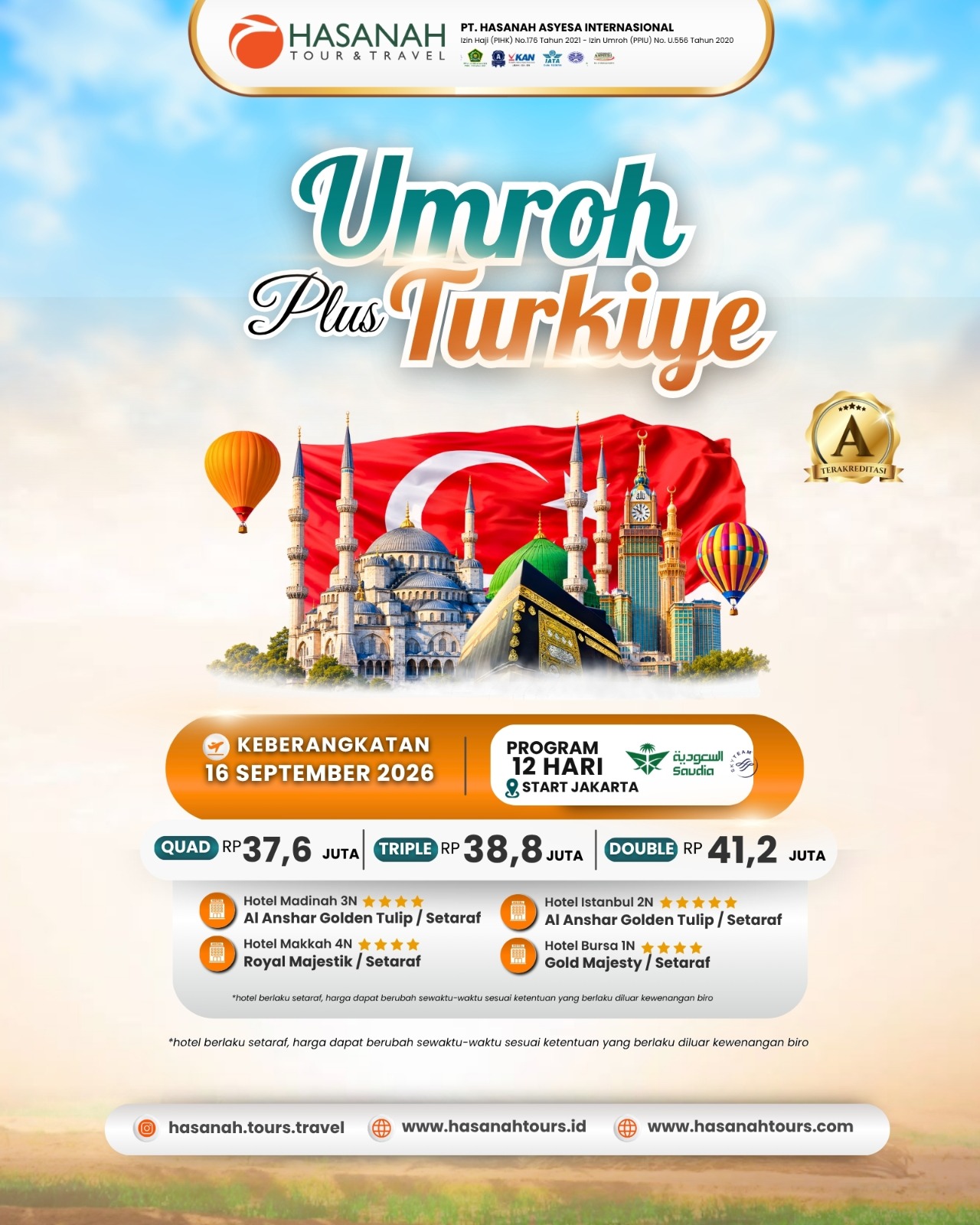 Umroh Plus Turkey 16 September 2026